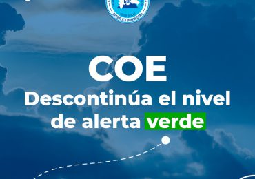 COE anuncia el cese de alerta verde por lluvias en 17 provincias del país