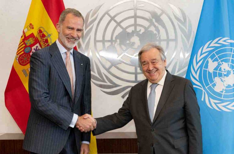 El rey Felipe VI se reúne con el jefe de la ONU en Nueva York