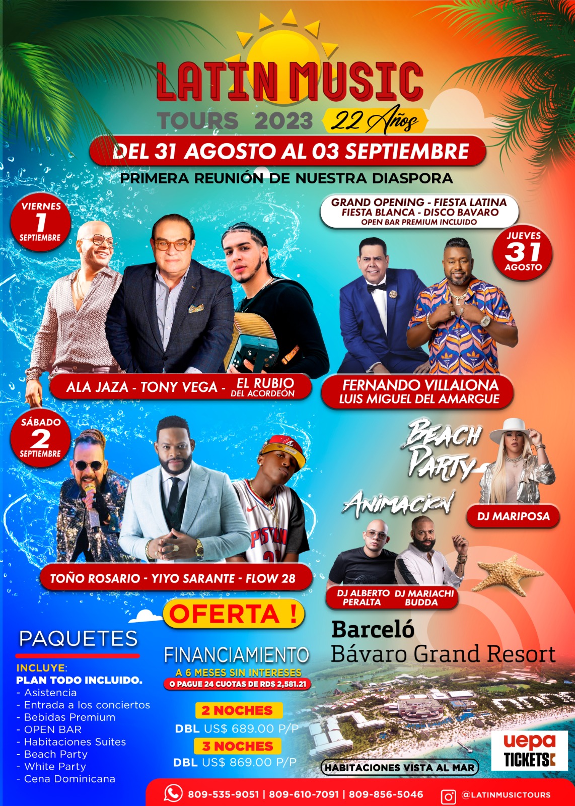 Latin Music Tours 2023: Tony Vega, Yiyo Sarante, and More Perform at Barceló Bávaro Grand Hotel