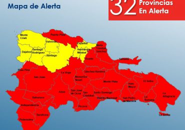 COE aumenta a 25 las provincias en alerta roja por tormenta Franklin