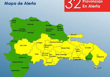 COE incrementa a 16 las provincias en alerta amarilla por vaguada
