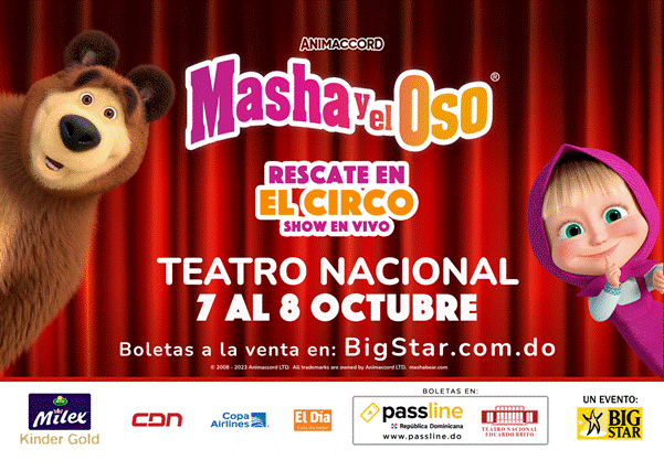 ¡Este próximo fin de semana llega el Nuevo Show Oficial de Masha y el Oso “Rescate en el Circo”, al Teatro Nacional