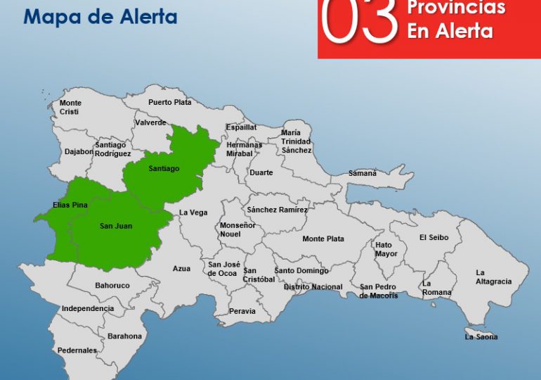 COE coloca en alerta verde tres provincias por vaguada