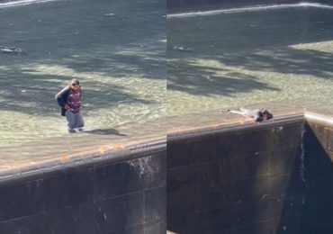 VIDEO | Hombre se lanza a la piscina del Memorial del 11 de septiembre en la Ciudad de Nueva York