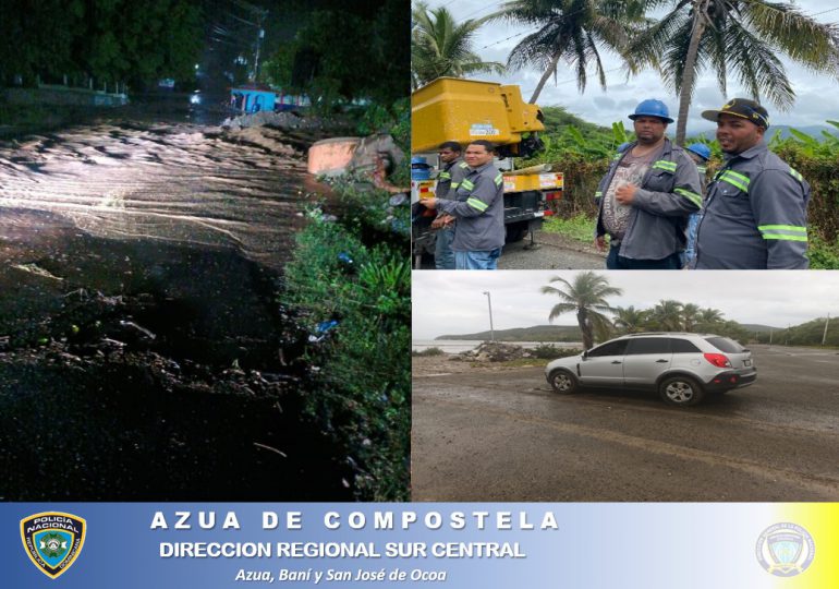 Policía Nacional presente ante cualquier eventualidad que afecte a ciudadanos en la provincia de Azua