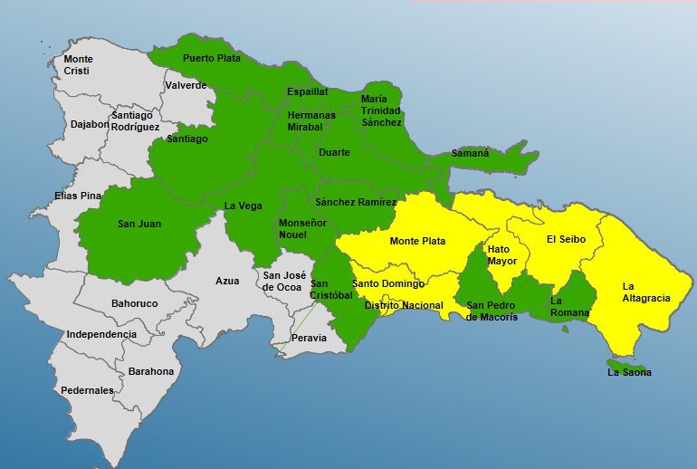 COE amplía a 20 las provincias bajo alerta por vaguada