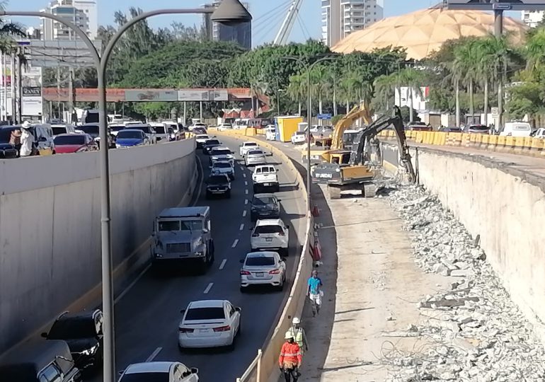 Continúan los trabajos en desnivel de túnel de la 27 de Febrero con Máximo Gómez