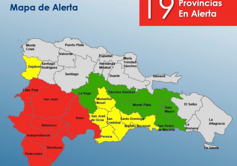 El COE coloca 19 provincias en alerta