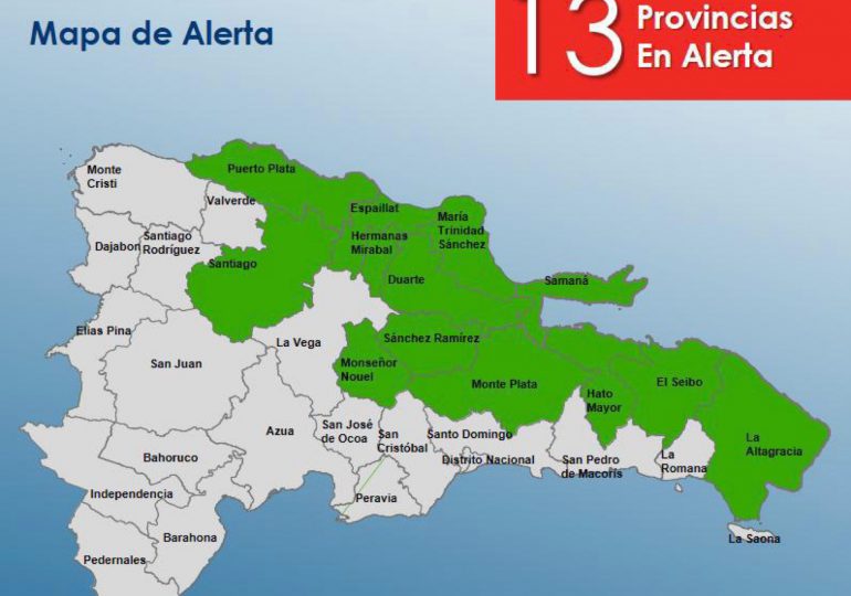 #VIDEO: COE coloca 13 provincias en alerta verde 