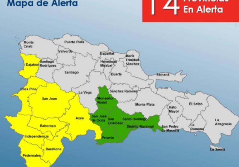 El COE informa que ocho provincias se encuentran en alerta amarilla y seis en alerta verde