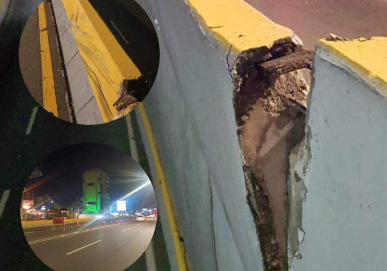 MOPC informa que la estructura del paso a desnivel de la 27 con Tiradentes no representa peligro tras accidente