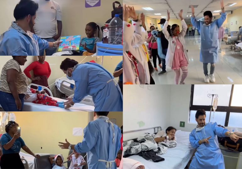 VIDEO | Manny Cruz lleva alegría a niños pacientes del Hospital Robert Reid Cabral