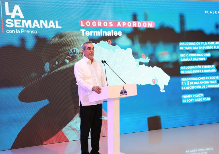 Presidente Abinader dice turismo de cruceros proyecta un cierre de año de 2 millones de cruceristas