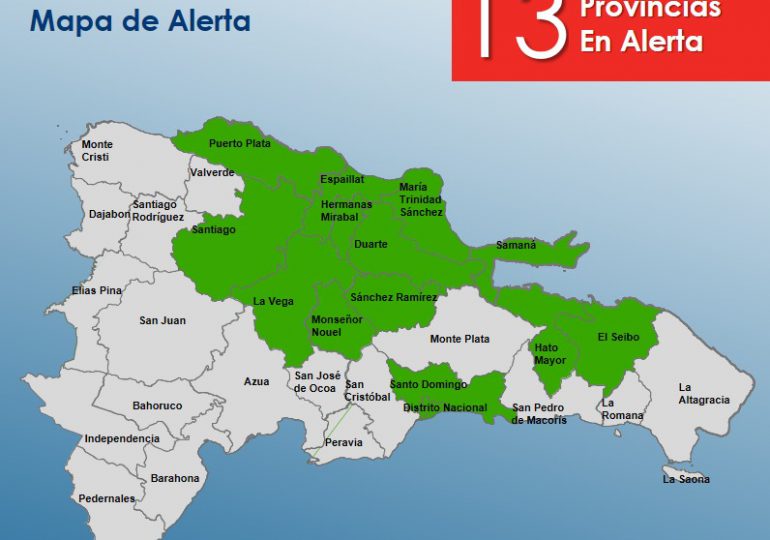 COE amplía la alerta verde en 13 provincias del país