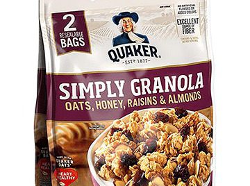 Quaker retira barras de granola y cereales de granola debido a posible riesgo para la salud