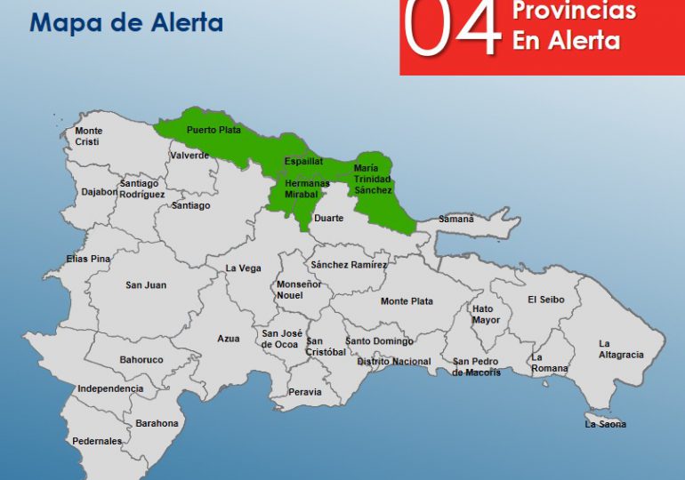 COE mantiene 4 provincias en alerta verde