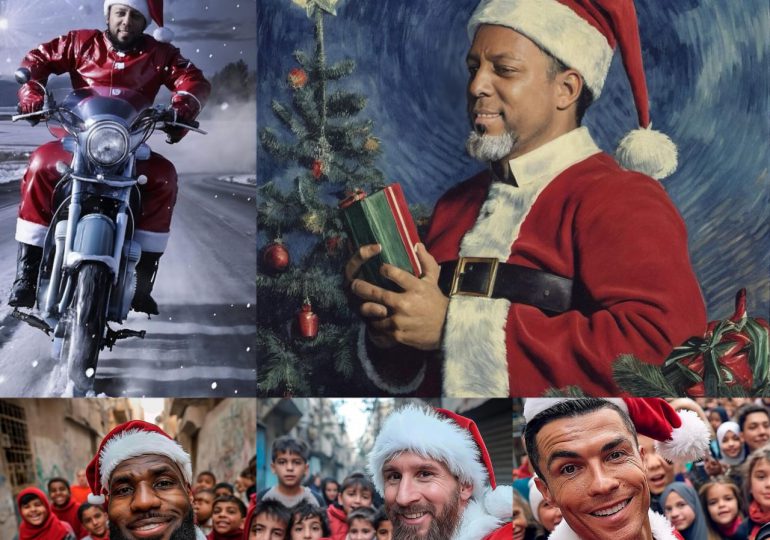 La IA convierte a deportistas en Santa Claus en esta Navidad