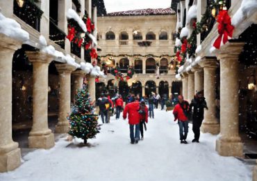 El Alcázar Colón: Navidad invernal en América Latina Según IA