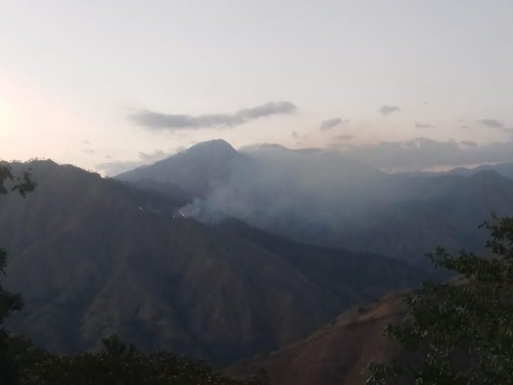 Bomberos forestales combaten incendios en lomas de Monseñor Nouel y San Juan
