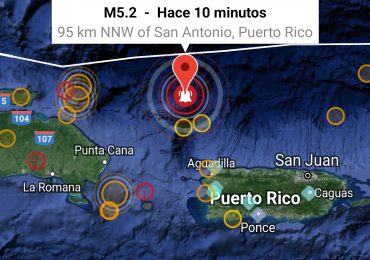 Temblor de magnitud 5.2 sacude noreste de Punta Cana
