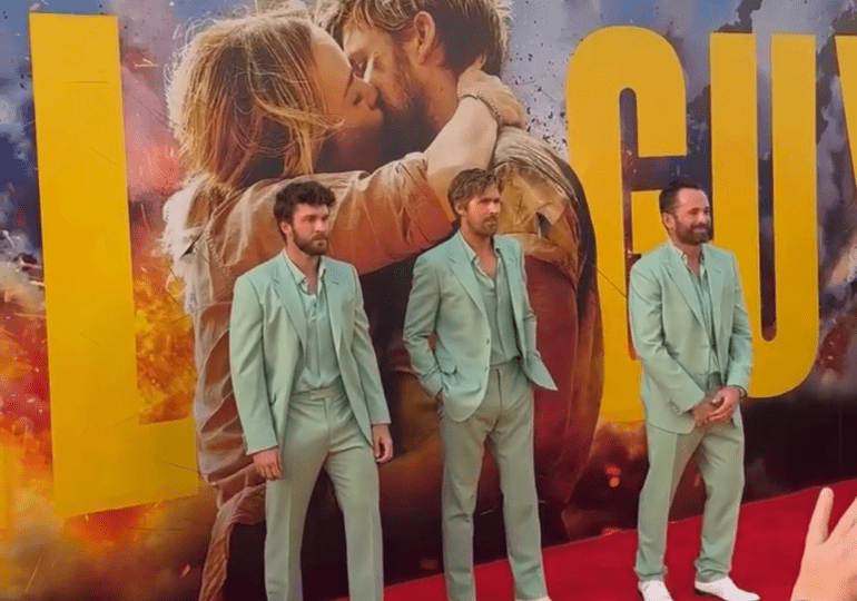 Ryan Gosling y sus dobles montan un espectáculo en la alfombra roja en Los Ángeles 