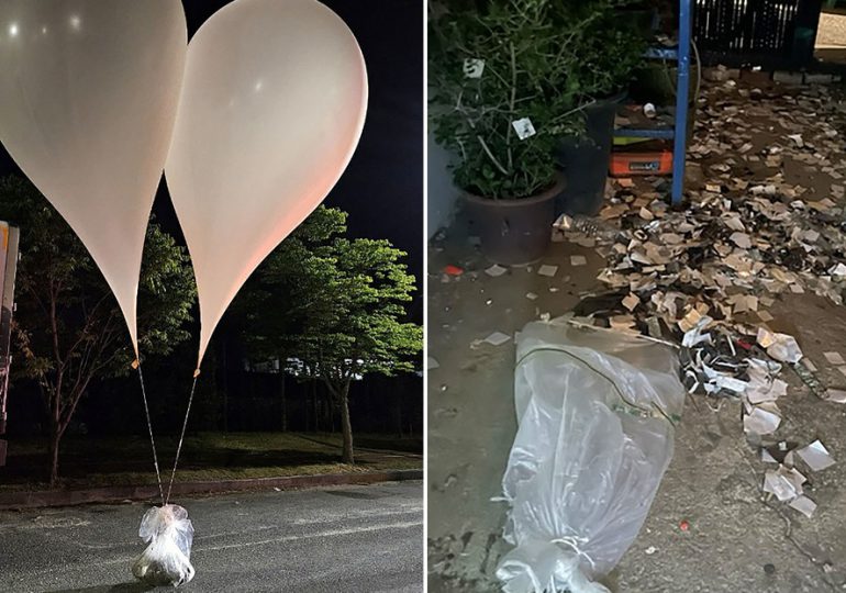 Corea del Norte lanza al Sur cientos de globos cargados de basura