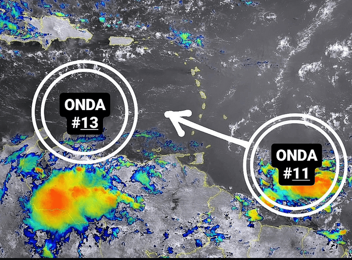 Dos ondas tropicales provocarán lluvias este fin de semana y el lunes