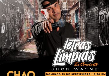 Jhon Wayne RD presenta su concierto "Letras Limpias" en Chao Café Teatro