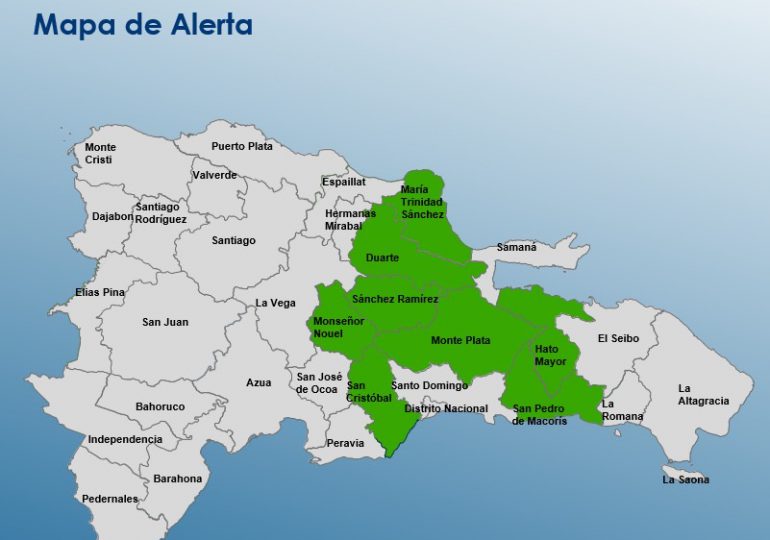 COE amplia Alerta Verde en 8 provincias por condiciones meteorológicas