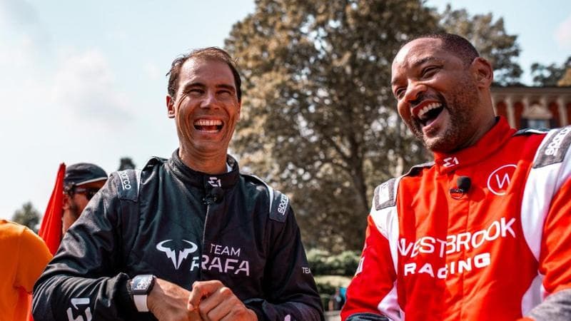 Will Smith and Rafa Nadal compete in a drag race on Lake Como