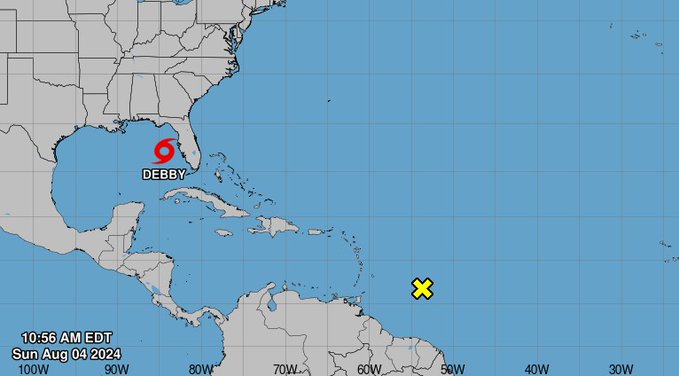 Tormenta Debby se fortalece mientras se aproxima a Florida