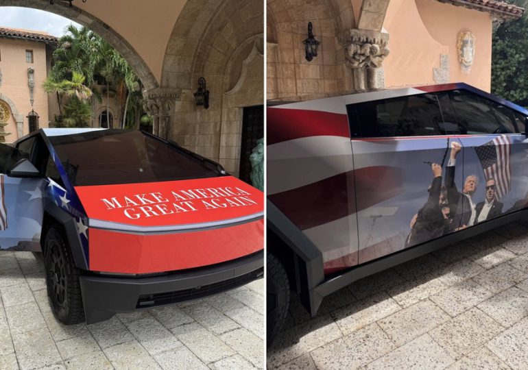 “¡Es un Elon!”: Trump recibe una Cybertruck de Tesla personalizada