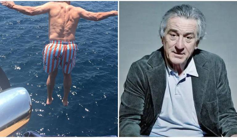 De Niro celebra su 81 cumpleaños lanzándose al mar desde un yate a 9 metros de altura