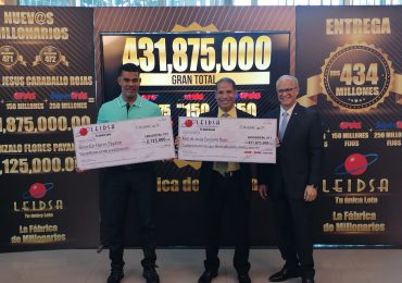 LEIDSA entrega 434 millones a los ganadores de los sorteos Loto, el Más y Súper Más