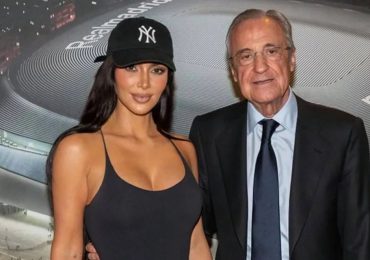 Kim Kardashian presente en el Santiago Bernabéu durante la victoria del Real Madrid