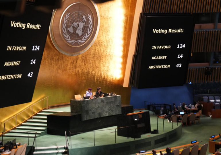 Asamblea General de la ONU pide fin de ocupación israelí de los territorios palestinos