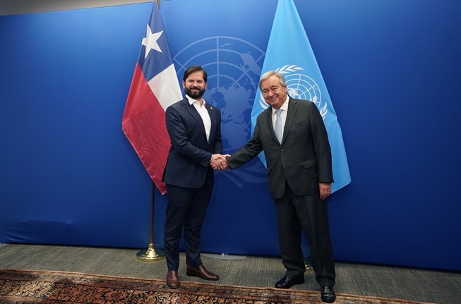 Boric y Guterres abordan las crisis de Haití en la Asamblea General de la ONU