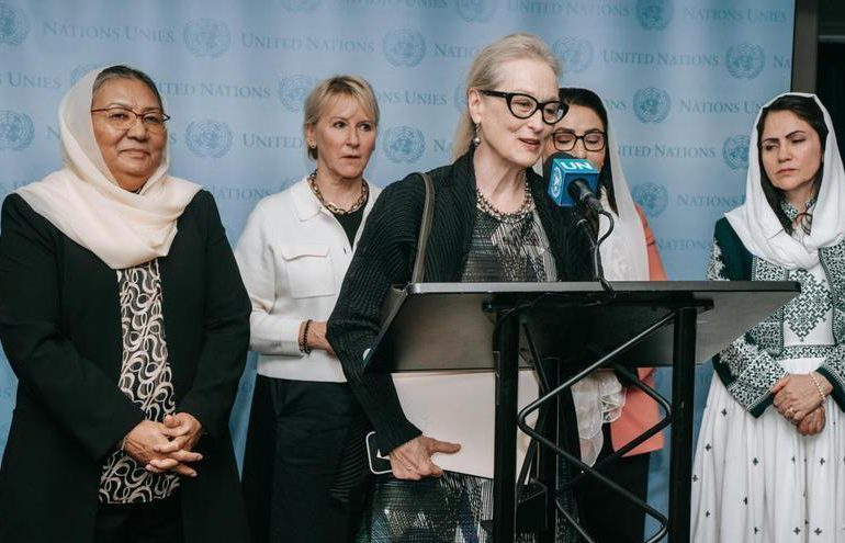 Meryl Streep dice en la ONU que hasta una ardilla tiene más libertad que una mujer afgana