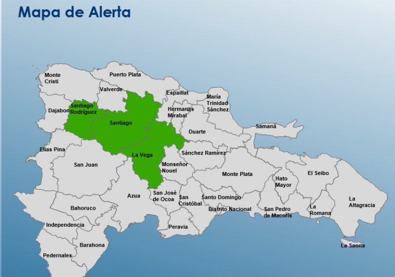 Emiten alerta verde en tres provincias por chubascos aislados