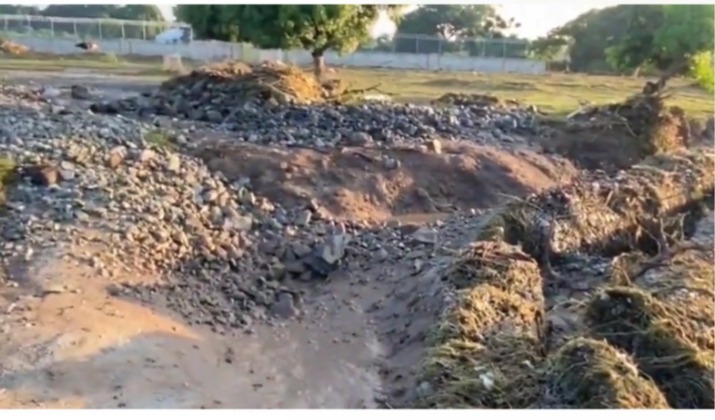 Crecida del Río Masacre afecta muro de gaviones del canal haitiano