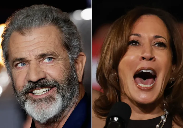 Mel Gibson dice Kamala tiene el coeficiente intelectual de un poste para cerca