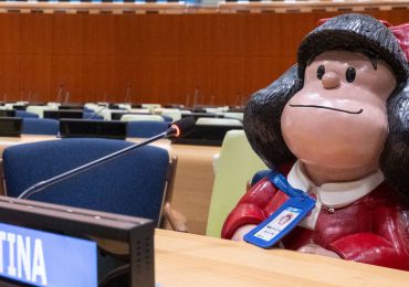 Mafalda conquista la ONU en una visita histórica a Nueva York