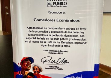 Defensor del Pueblo reconoce a Comedores Económicos por compromiso con los derechos fundamentales de la población