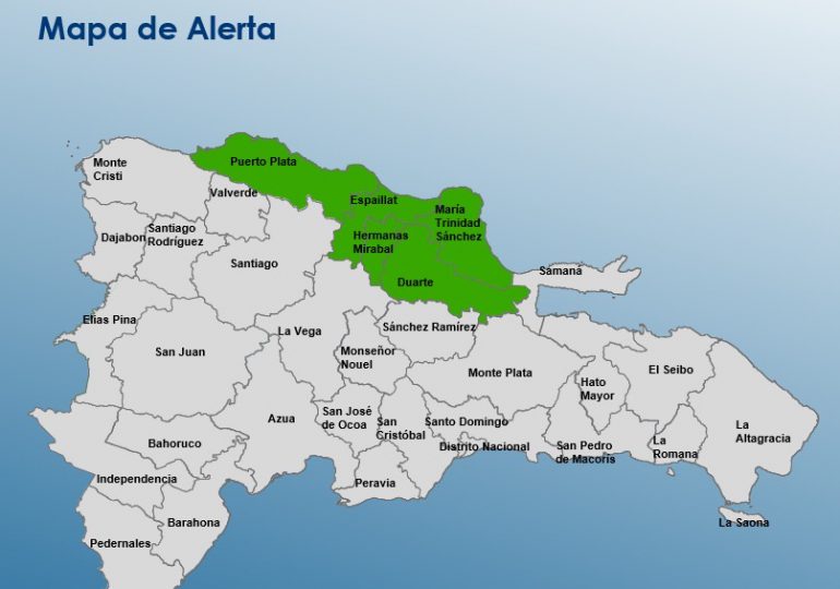 COE emite alerta verde por aguaceros en cinco provincias