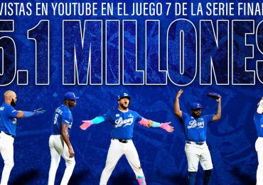 Licey hace historia en transmisión 7mo. partido por Youtube; logra 5.1 millones de reproducciones en menos de 24 horas