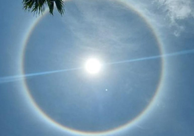 ¡Espectáculo natural! Halo solar adorna el cielo de República Dominicana