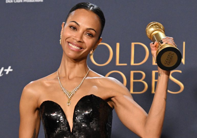 Zoe Saldaña agradece al presidente Luis Abinader tras recibir reconocimiento por su premio en los Golden Globe