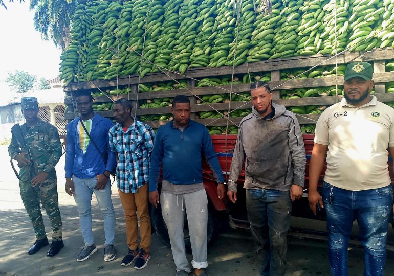 Detienen dominicanos que ocultaban a dos indocumentados en un camión cargado de guineos verdes