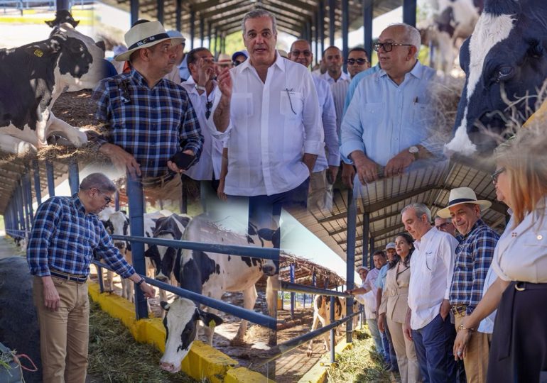 Presidente Abinader y ministro Limber Cruz visitan el Centro Genético Ysura en D1 Ganadero, Azúa