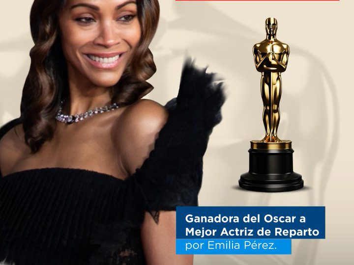 Presidente Luis Abinader felicita a Zoé Saldaña por su premio Oscar